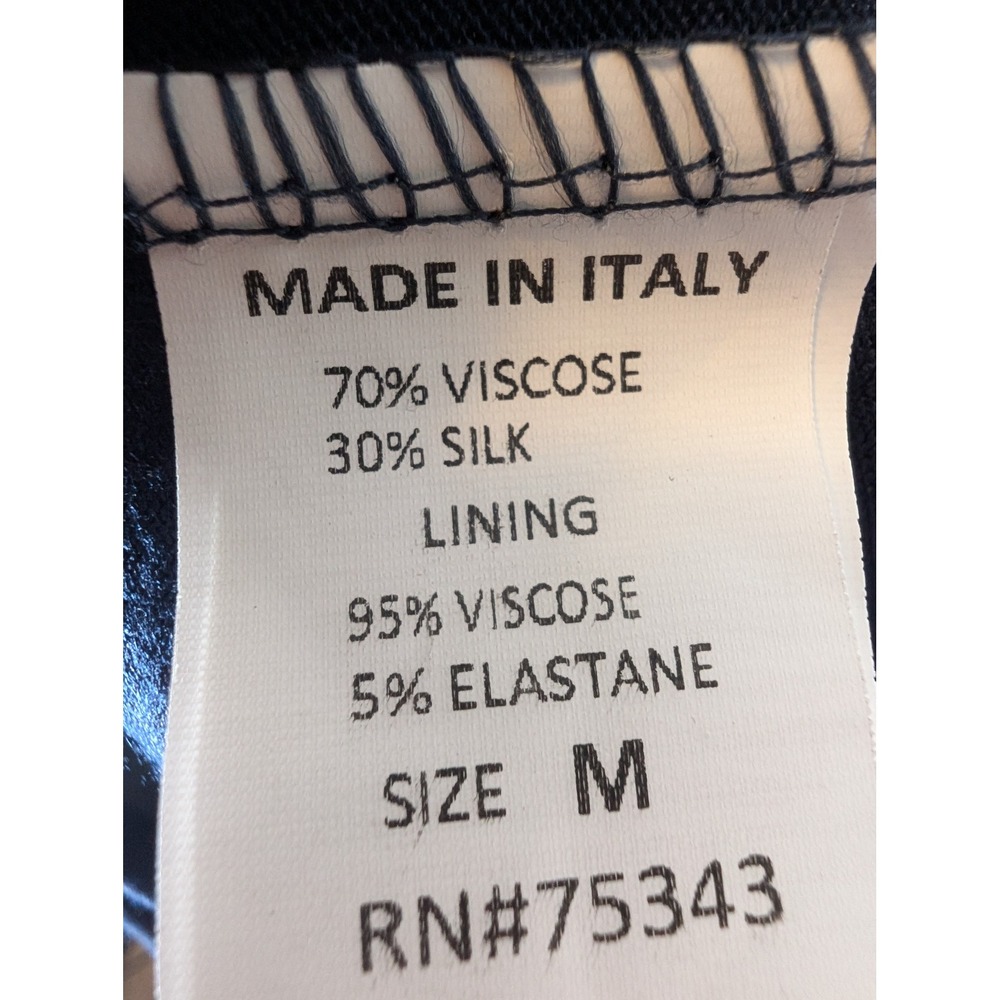 Lara G. Italy Womens M Blue Paisley Floral Tiered Chiffon Midi Dress Silk Blend - Picture 10 of 10